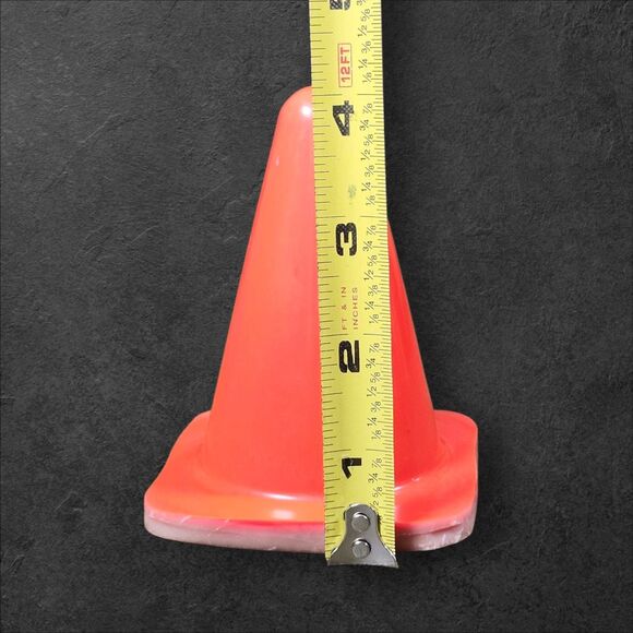 Orange Safety Cone 4 inch Small Desk Office Decor Caution Cute Hazard RARE Toy - Picture 6 of 6